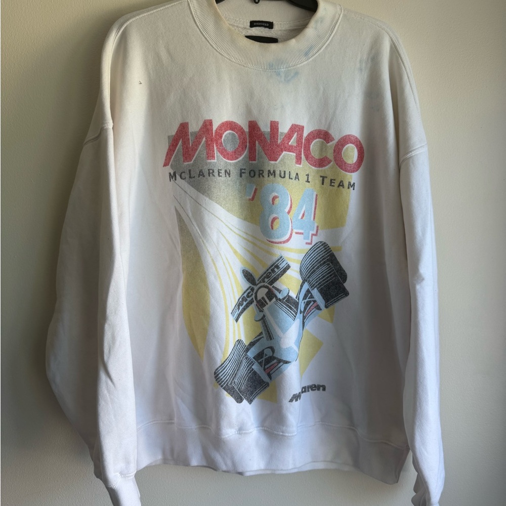 Monaco McLaren Formula 1 Team White Crewneck Sweater